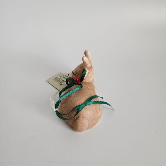 NEW Hungry Hill Crafts, Inc. Sleeping Reindeer Winted Woodland Ceramic Ornaments - Picture 9 of 12